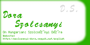 dora szolcsanyi business card